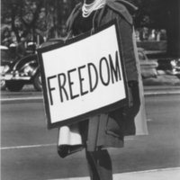 photo of demonstrator at Brooklyn CORE&#039;s White House protest